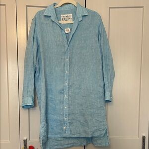 Frank & Eileen Blue Classic Linen Shirt Dress